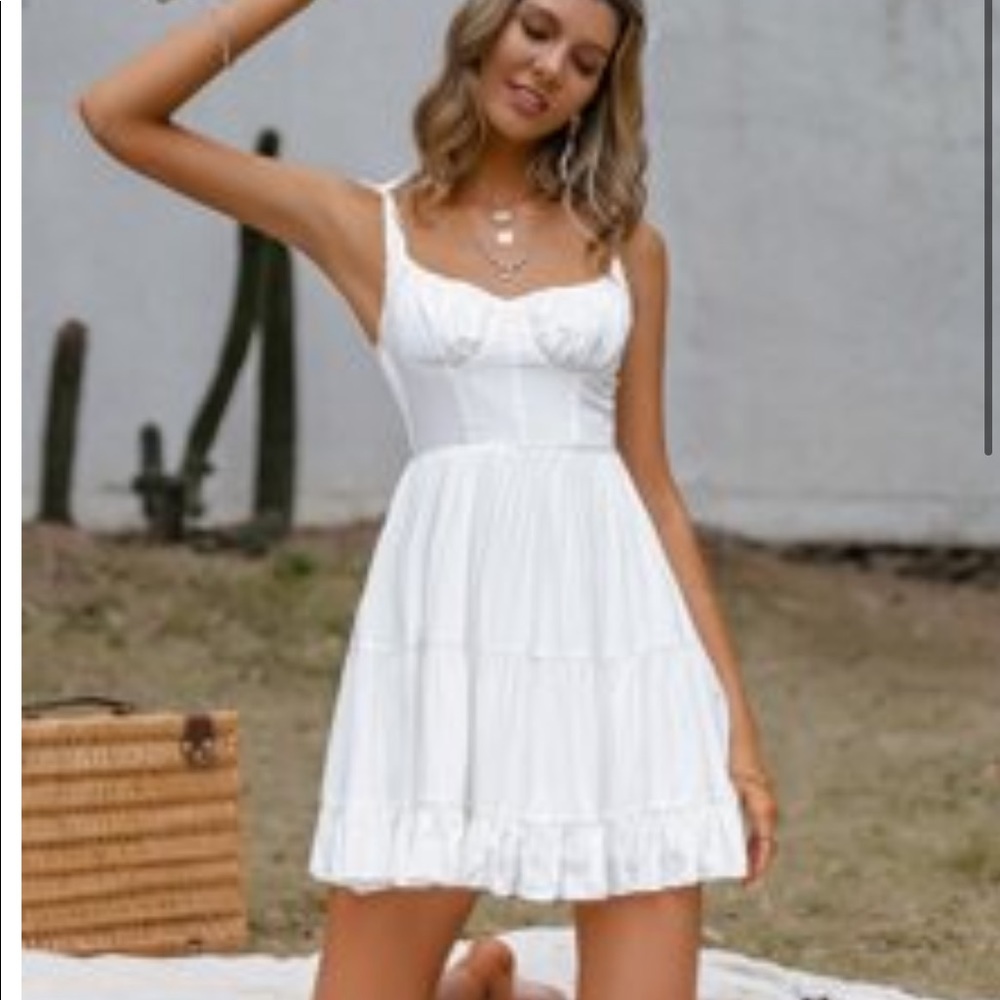 Shein ruched bust cami dress shoulder knot straps